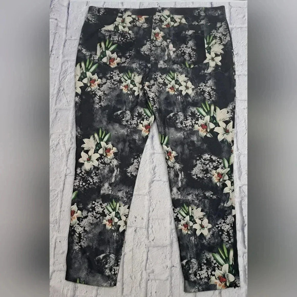 Joseph Ribkoff Women's Floral Pants Zip  Cuff Stretch Canada Plus Size 22 US - Picture 9 of 13